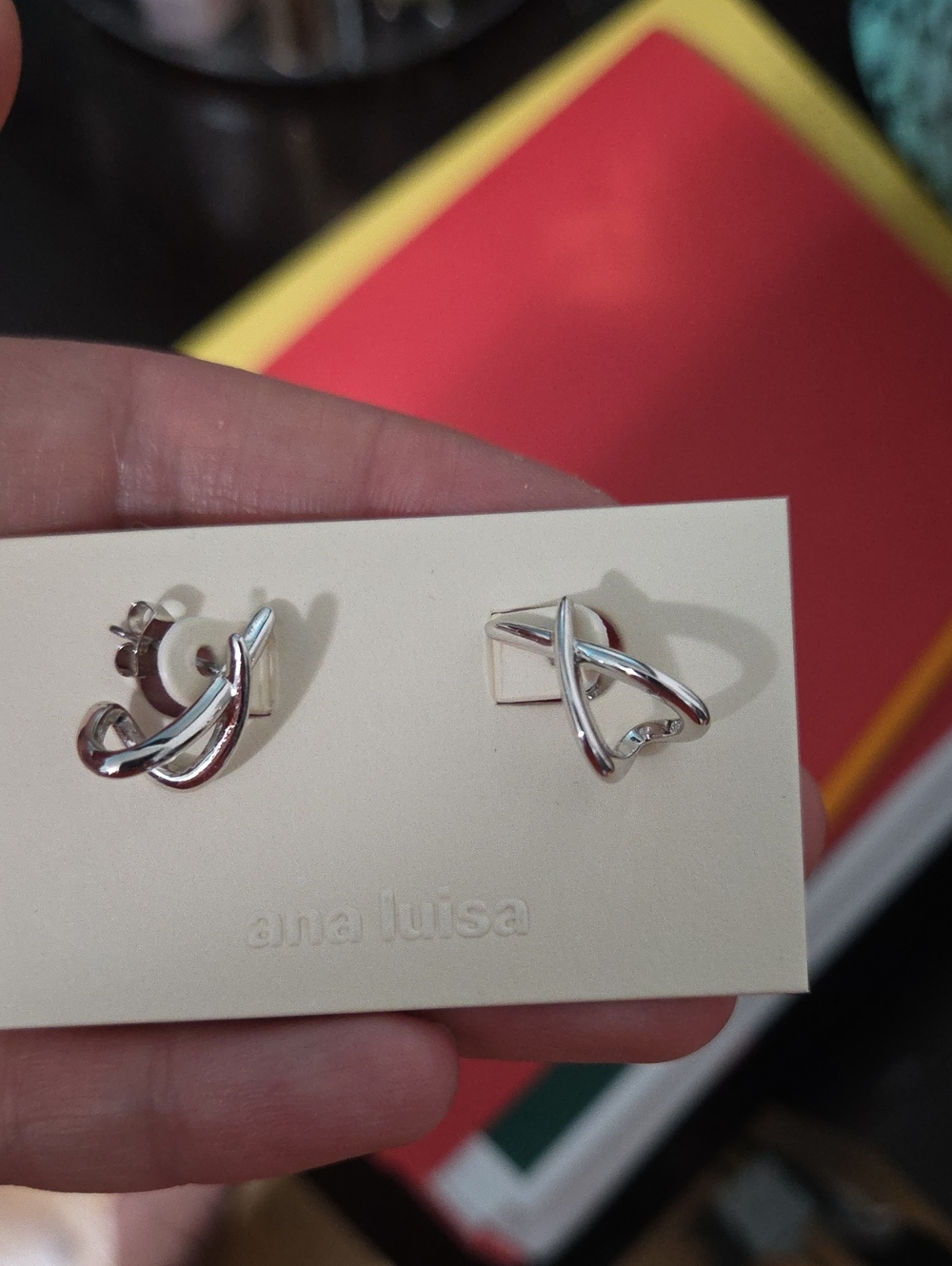 Ana Luisa Silver Twist Stud Earrings - Polished Sterling Tone
